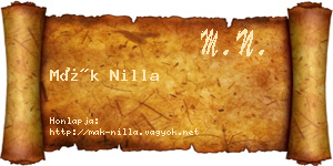 Mák Nilla névjegykártya